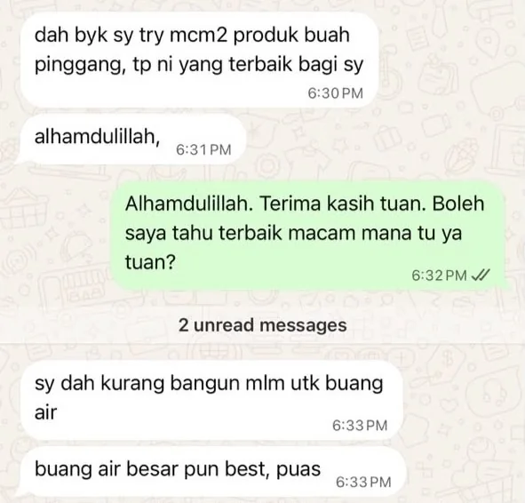 Testimoni WhatsApp pengguna Akar Mongolia
